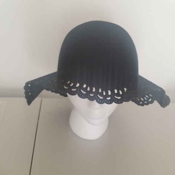 Rossomenta Firenze Anthropologie Wool Lasercut Black Hat - Picture 4 of 12